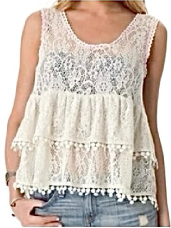 Free People Tops - Free People tiered lace tank top